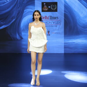 Ivory Blossom Sculpted Mini Dress