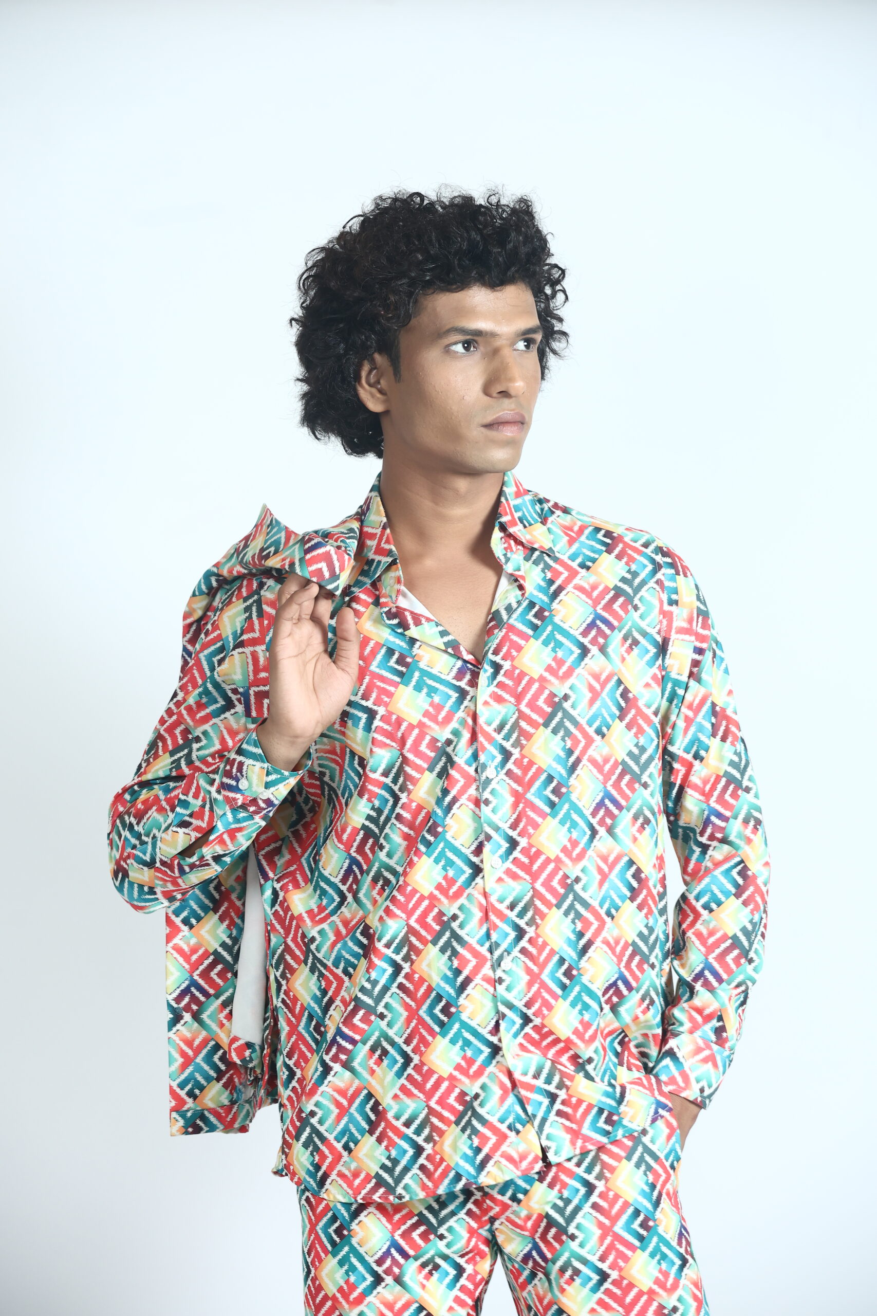 RAINBOW PRINTED THREE PIECE SET(MEN)